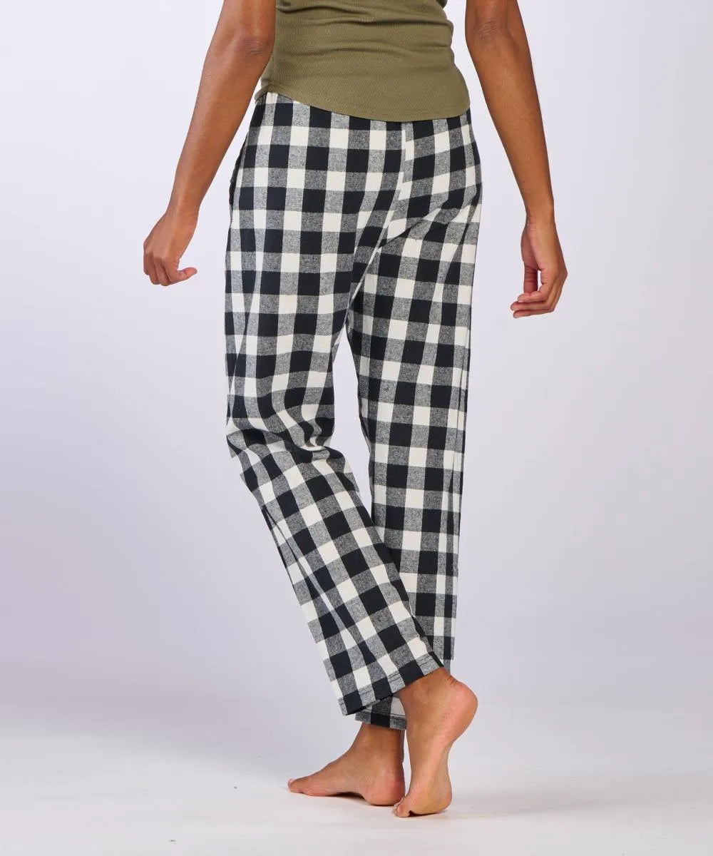 BW6620 - WOMEN'S HALEY FLANNEL PANT BLACK/WHITE BUFFALO PLAID