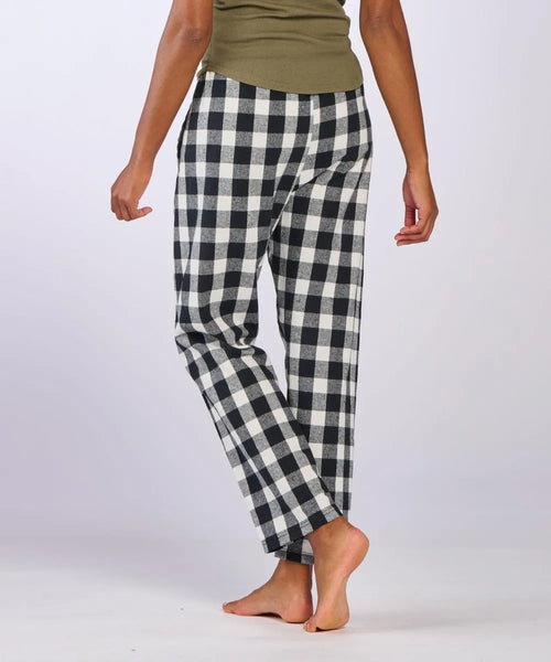 BW6620 - WOMEN'S HALEY FLANNEL PANT BLACK/WHITE BUFFALO PLAID