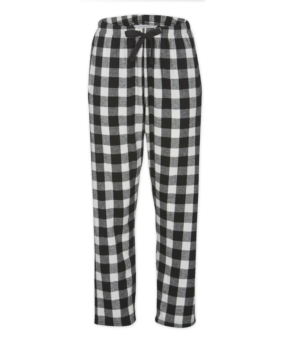 BW6620 - WOMEN'S HALEY FLANNEL PANT BLACK/WHITE BUFFALO PLAID